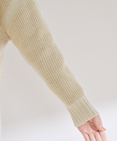 MADEMOISELLE ROPE'（マドモアゼル ロペ）の「【WEB限定】Vネックニット＆ティアードシャツワンピースセット（2点セット）（ワンピース・レディース・ブラック/ベージュ・38）」の10枚目の写真