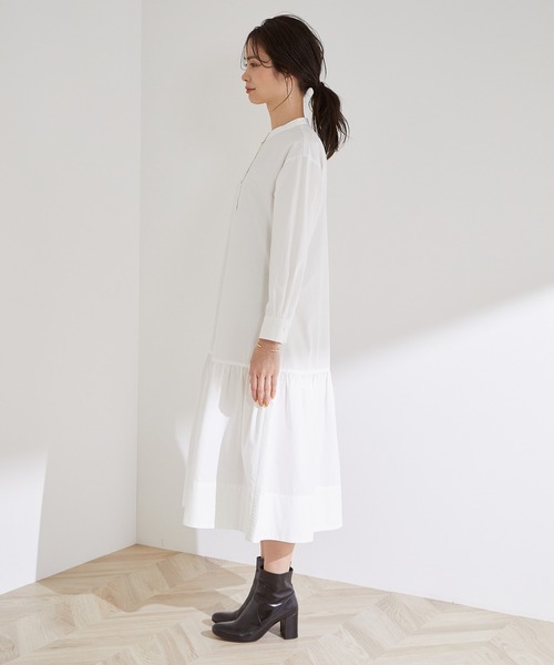 MADEMOISELLE ROPE'（マドモアゼル ロペ）の「【WEB限定】Vネックニット＆ティアードシャツワンピースセット（2点セット）（ワンピース・レディース・ブラック/ベージュ・38）」の13枚目の写真