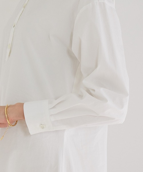 MADEMOISELLE ROPE'（マドモアゼル ロペ）の「【WEB限定】Vネックニット＆ティアードシャツワンピースセット（2点セット）（ワンピース・レディース・ブラック/ベージュ・38）」の16枚目の写真