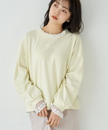 earth music&ecology（アースミュージックアンドエコロジー）の「衿レースドッキングプルオーバー ＊（スウェット・レディース）」