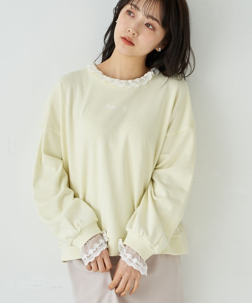 セール 衿レースドッキングプルオーバー スウェット Earth Music Ecology アースミュージックアンドエコロジー のファッション通販 Zozotown