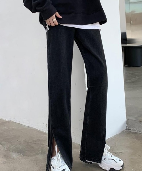 ABITOKYO（アビトーキョー）の「サイドスリットセミフレアデニムパンツ（デニムパンツ・レディース・ブラック/ブルー/アイボリー・S/M/L）」の20枚目の写真