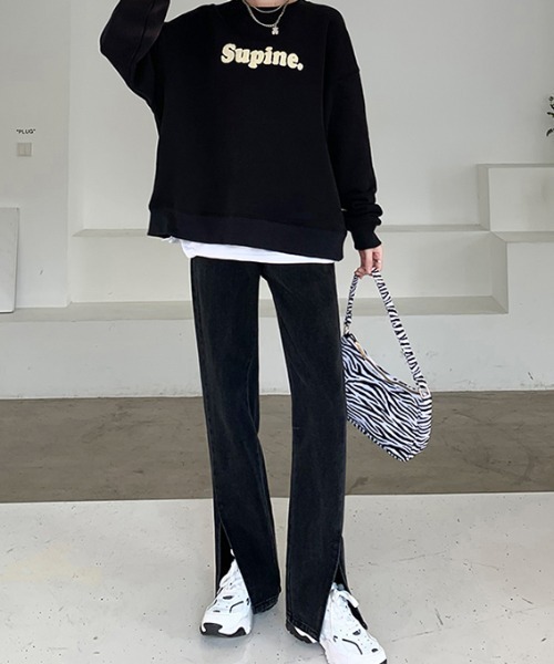 ABITOKYO（アビトーキョー）の「サイドスリットセミフレアデニムパンツ（デニムパンツ・レディース・ブラック/ブルー/アイボリー・S/M/L）」の18枚目の写真