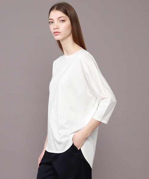 DRESSTERIOR（ドレステリア）の「◆【Marisol6月号】SUVINコットンブレンド ドルマンTシャツ（Tシャツ/カットソー・レディース・グリーン/ホワイト系/グレー系/ブラック・38）」の2枚目の写真