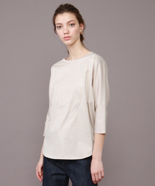 DRESSTERIOR（ドレステリア）の「◆【Marisol6月号】SUVINコットンブレンド ドルマンTシャツ（Tシャツ/カットソー・レディース・グリーン/ホワイト系/グレー系/ブラック・38）」の4枚目の写真