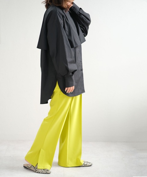 ＡＮＤＪ（アンドジェイ）の「ブロードフライヨークブラウス　ビッグカラーシャツ　ストライプシャツ（シャツ/ブラウス・レディース・ライトブルー/ブラック/ホワイト/ストライプ・M）」の22枚目の写真