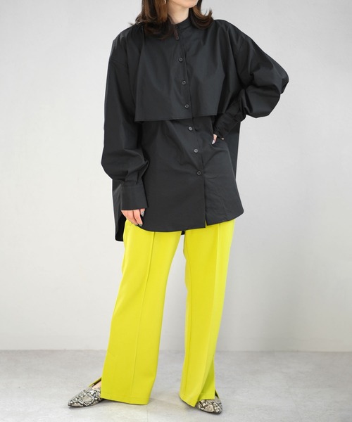 ＡＮＤＪ（アンドジェイ）の「ブロードフライヨークブラウス　ビッグカラーシャツ　ストライプシャツ（シャツ/ブラウス・レディース・ライトブルー/ブラック/ホワイト/ストライプ・M）」の18枚目の写真