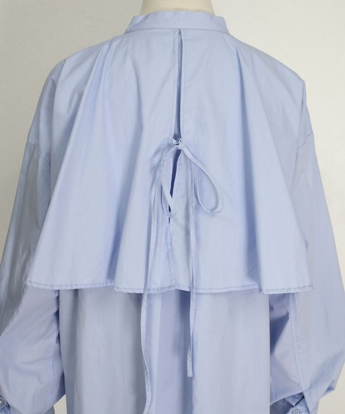 ＡＮＤＪ（アンドジェイ）の「ブロードフライヨークブラウス　ビッグカラーシャツ　ストライプシャツ（シャツ/ブラウス・レディース・ライトブルー/ブラック/ホワイト/ストライプ・M）」の12枚目の写真