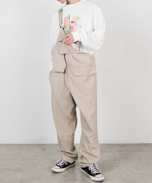 WEGO(ウィゴー)の「WEGO/アーバンカラーフロントZIPオーバーオール(サロペット/オーバーオール・メンズ・サックスブルー/ブラック/ベージュ・LARGE/SMALL/MEDIUM)」の1枚目の写真