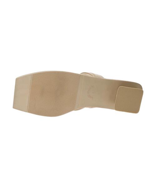 Green　Parks（グリーンパークス）の「台形ヒールナローストラップサンダル＊（サンダル・レディース・ブルー/ベージュ・MEDIUM/SMALL/LARGE）」の12枚目の写真