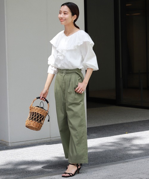 セール】ベルテッドタックパンツ【手洗い可能】◇（その他パンツ