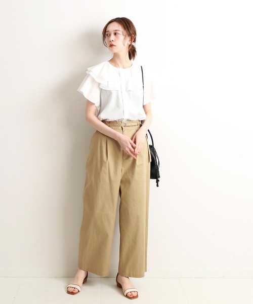 セール】ベルテッドタックパンツ【手洗い可能】◇（その他パンツ