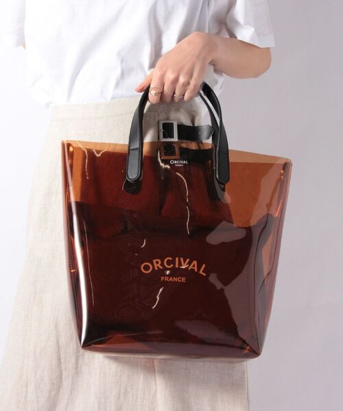 ORCIVAL(オーシバル)の「【ORCIVAL/オーシバル】CLEAR PVC M #RC-7318 CLV シアーバッグ(トートバッグ・レディース・チャコールグレー/ブラウン/ネイビー・FREE)」の2枚目の写真