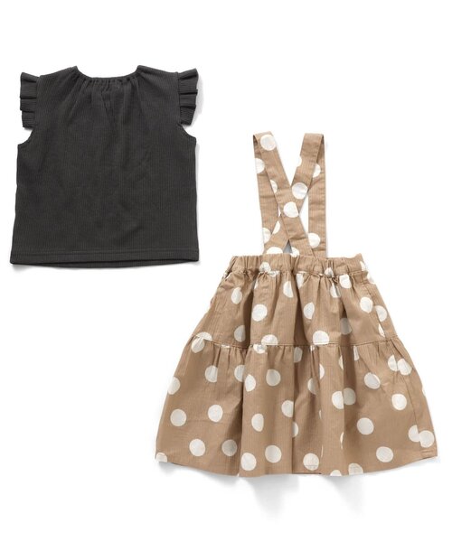 BREEZE（ブリーズ）の「2Pティアードジャンパースカート（ジャンパースカート・キッズ・ベージュ/インディゴブルー・90/100/110/120/80/130/140）」の6枚目の写真