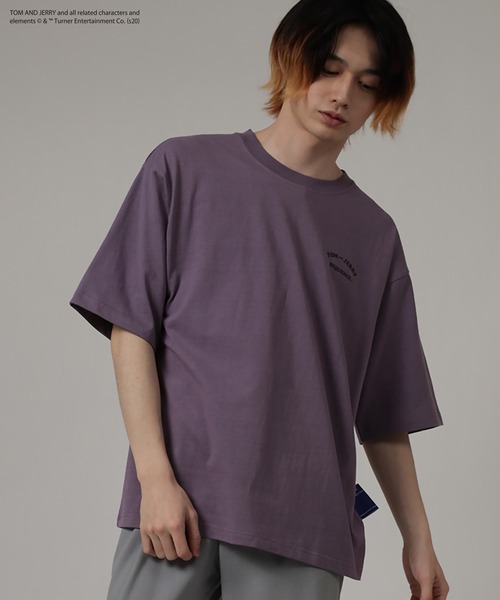 Tom＆Jerry（トムアンドジェリー）の「【TOM&JERRY/トムとジェリー】 コミック ポップイラストアート Tシャツ（Tシャツ/カットソー・メンズ・パープル/ホワイト・M/L/XL）」の5枚目の写真