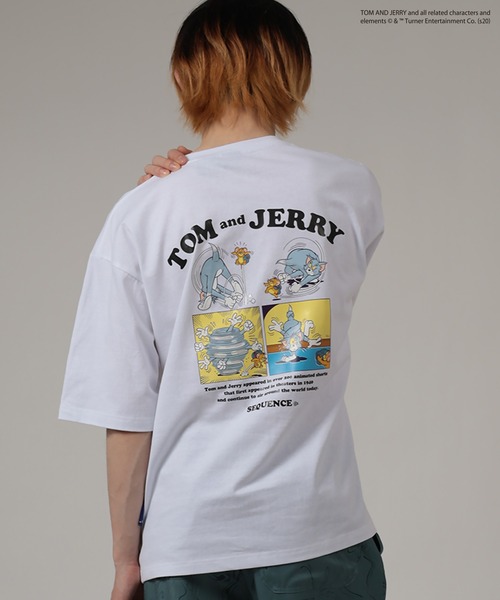 Tom＆Jerry（トムアンドジェリー）の「【TOM&JERRY/トムとジェリー】 コミック ポップイラストアート Tシャツ（Tシャツ/カットソー・メンズ・パープル/ホワイト・M/L/XL）」の16枚目の写真