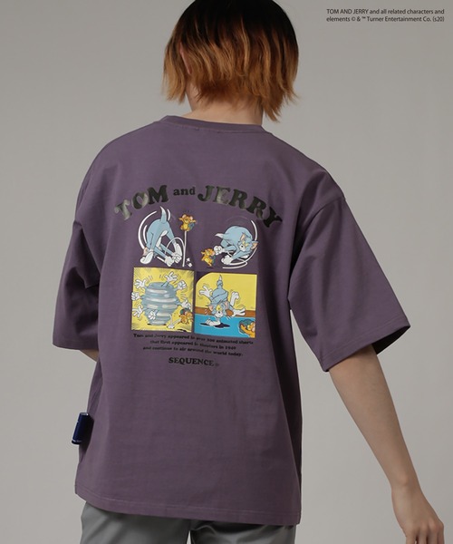 Tom＆Jerry（トムアンドジェリー）の「【TOM&JERRY/トムとジェリー】 コミック ポップイラストアート Tシャツ（Tシャツ/カットソー・メンズ・パープル/ホワイト・M/L/XL）」の17枚目の写真