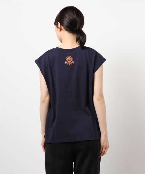 チチカカ（チチカカ）の「バックネック刺繍Ｔシャツ（Tシャツ/カットソー・レディース・ネイビー/ブラウン/オフホワイト・FREE）」の16枚目の写真