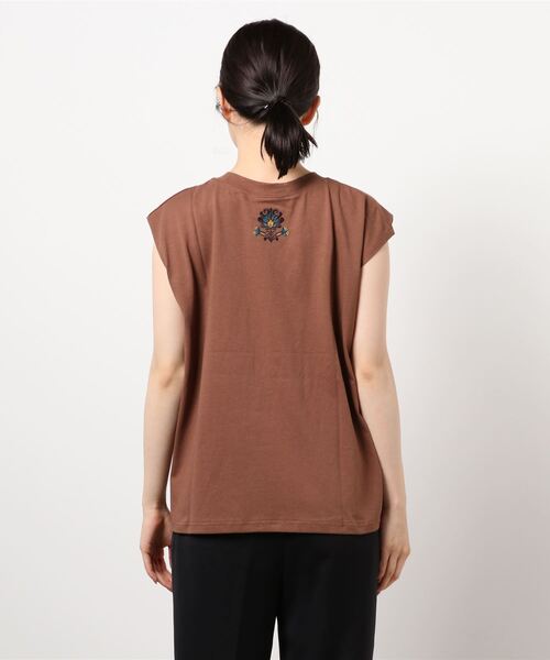 チチカカ（チチカカ）の「バックネック刺繍Ｔシャツ（Tシャツ/カットソー・レディース・ネイビー/ブラウン/オフホワイト・FREE）」の17枚目の写真