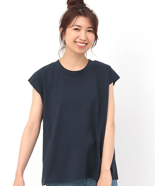 チチカカ（チチカカ）の「バックネック刺繍Ｔシャツ（Tシャツ/カットソー・レディース・ネイビー/ブラウン/オフホワイト・FREE）」の4枚目の写真