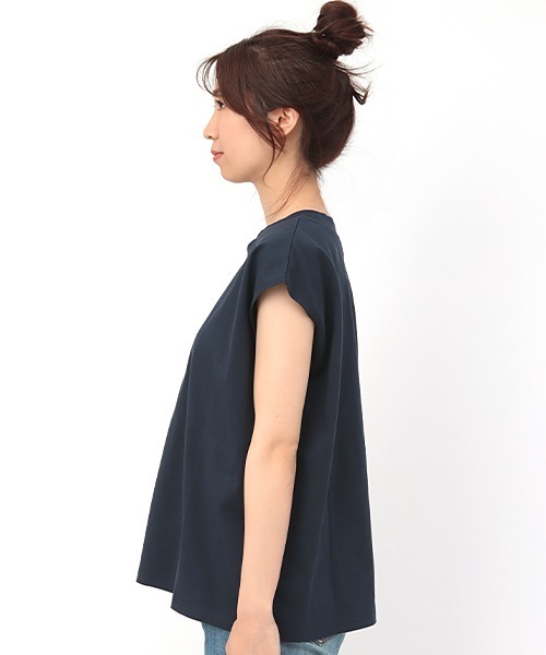 チチカカ（チチカカ）の「バックネック刺繍Ｔシャツ（Tシャツ/カットソー・レディース・ネイビー/ブラウン/オフホワイト・FREE）」の5枚目の写真