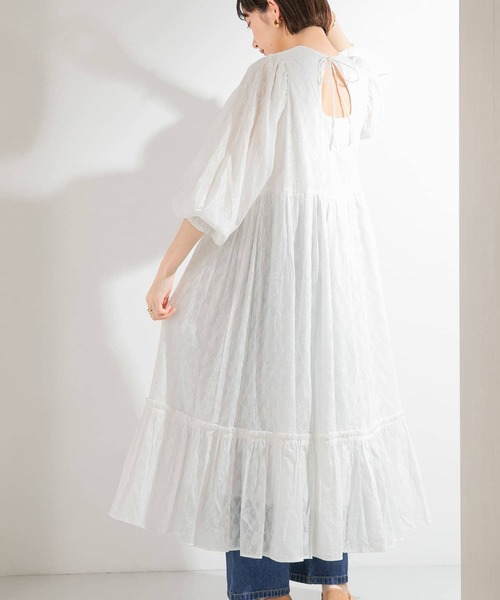 KBF（ケイビーエフ）の「ジャガードボリュームワンピース（ワンピース・レディース・ホワイト/グリーン/チャコールグレー・ONE）」の10枚目の写真