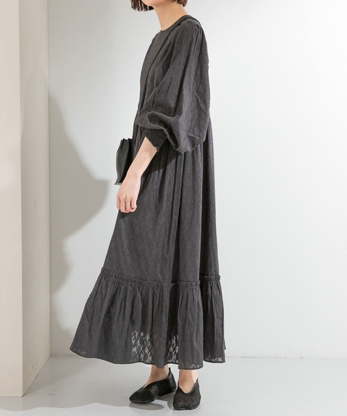 KBF（ケイビーエフ）の「ジャガードボリュームワンピース（ワンピース・レディース・ホワイト/グリーン/チャコールグレー・ONE）」の17枚目の写真