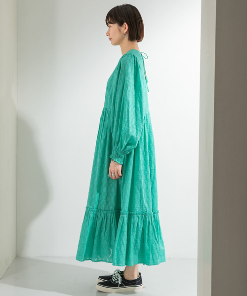 KBF（ケイビーエフ）の「ジャガードボリュームワンピース（ワンピース・レディース・ホワイト/グリーン/チャコールグレー・ONE）」の21枚目の写真