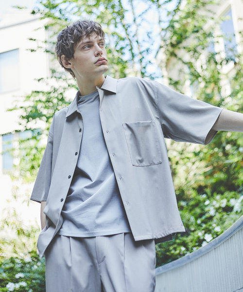 MYSELF ABAHOUSE(マイセルフアバハウス)の「【MYSELF ABAHOUSE】POLYTOROTEX オープンカラー シャツ(シャツ/ブラウス・メンズ・ベージュ/グレー/ライトブラウン/ブルー/ブラック・46/48)」の4枚目の写真