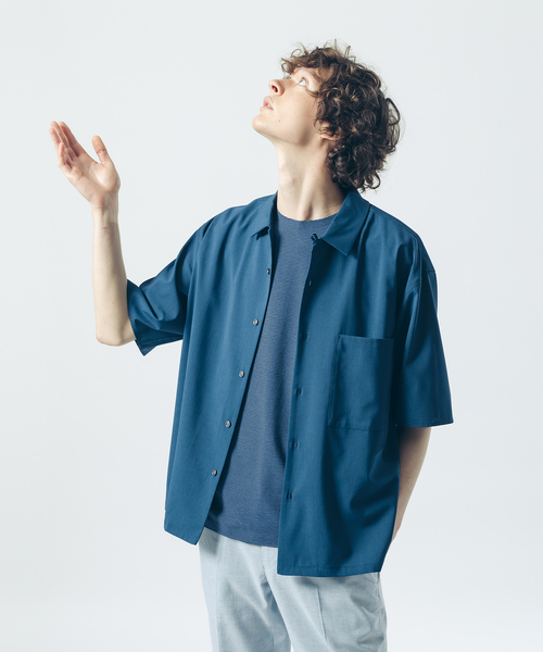 MYSELF ABAHOUSE(マイセルフアバハウス)の「【MYSELF ABAHOUSE】POLYTOROTEX オープンカラー シャツ(シャツ/ブラウス・メンズ・ベージュ/グレー/ライトブラウン/ブルー/ブラック・46/48)」の5枚目の写真