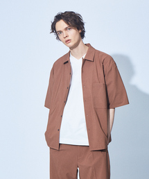 【MYSELF ABAHOUSE】POLYTOROTEX オープンカラー シャツ