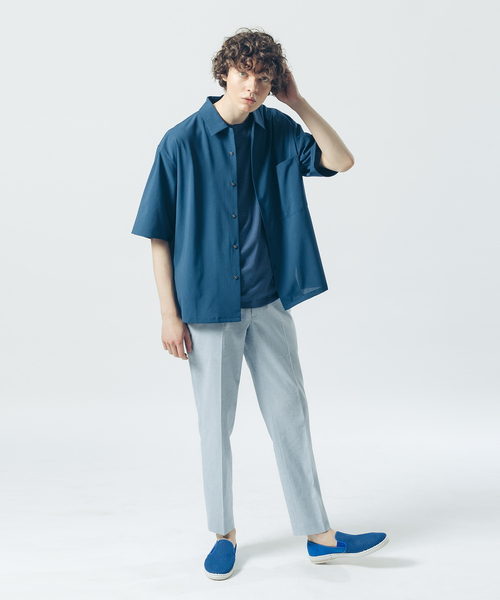 MYSELF ABAHOUSE(マイセルフアバハウス)の「【MYSELF ABAHOUSE】POLYTOROTEX オープンカラー シャツ(シャツ/ブラウス・メンズ・ベージュ/グレー/ライトブラウン/ブルー/ブラック・46/48)」の6枚目の写真