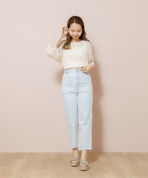 flower（フラワー）の「クリアネスドットブラウス（シャツ/ブラウス・レディース・アイボリー/ブルー・FREE）」の7枚目の写真