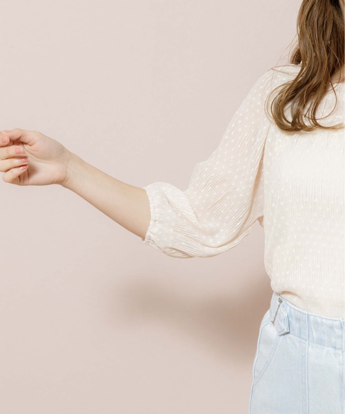 flower（フラワー）の「クリアネスドットブラウス（シャツ/ブラウス・レディース・アイボリー/ブルー・FREE）」の9枚目の写真