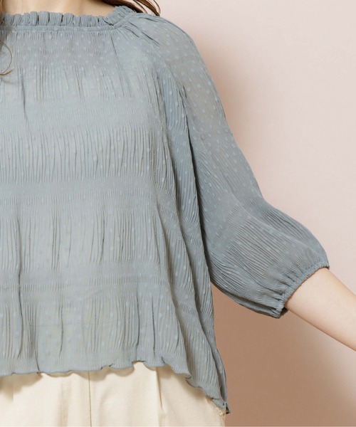 flower（フラワー）の「クリアネスドットブラウス（シャツ/ブラウス・レディース・アイボリー/ブルー・FREE）」の10枚目の写真