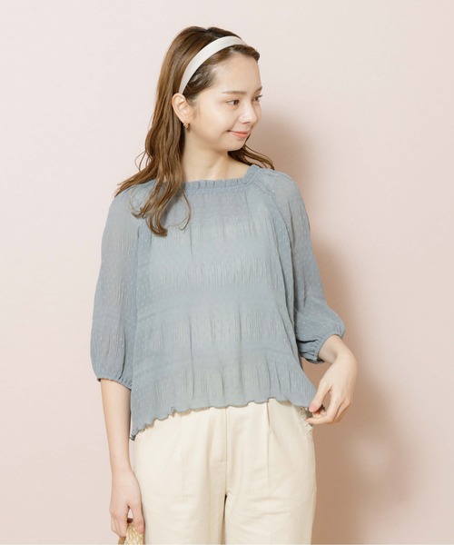 flower（フラワー）の「クリアネスドットブラウス（シャツ/ブラウス・レディース・アイボリー/ブルー・FREE）」の19枚目の写真