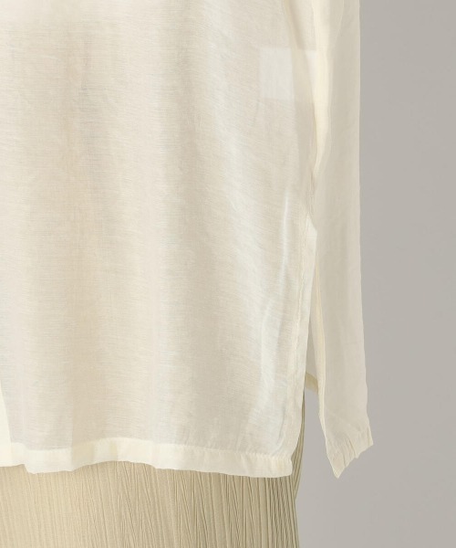 UNRELISH（アンレリッシュ）の「シアーチャイナシャツ（シャツ/ブラウス・レディース・グレイッシュベージュ/アイボリー・MEDIUM）」の10枚目の写真