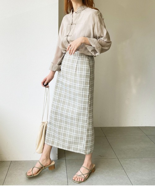 UNRELISH（アンレリッシュ）の「シアーチャイナシャツ（シャツ/ブラウス・レディース・グレイッシュベージュ/アイボリー・MEDIUM）」の17枚目の写真