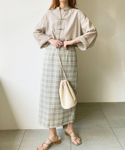 UNRELISH（アンレリッシュ）の「シアーチャイナシャツ（シャツ/ブラウス・レディース・グレイッシュベージュ/アイボリー・MEDIUM）」の21枚目の写真