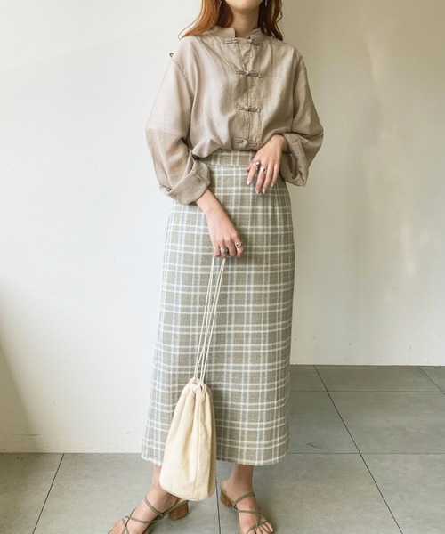 UNRELISH（アンレリッシュ）の「シアーチャイナシャツ（シャツ/ブラウス・レディース・グレイッシュベージュ/アイボリー・MEDIUM）」の22枚目の写真