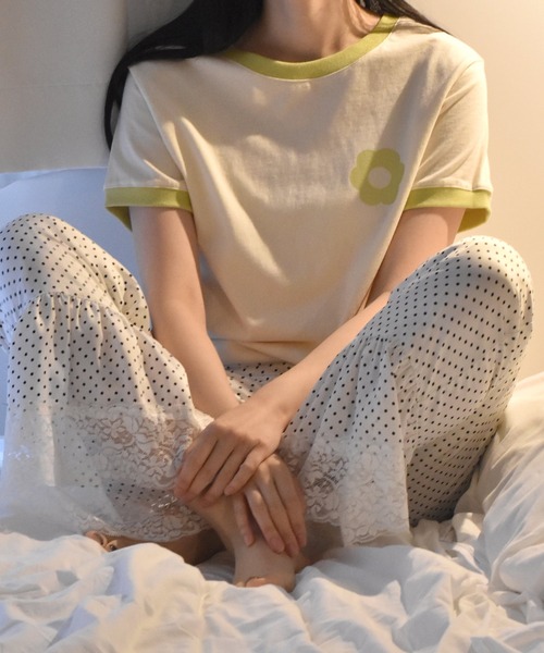 Alley by w closet(アリーバイダブルクローゼット)の「【Alley】フラワープリントリンガーTee(Tシャツ/カットソー・レディース・アイボリー/イエロー/グリーン/イエロー系その他/ブルー・FREE)」の17枚目の写真