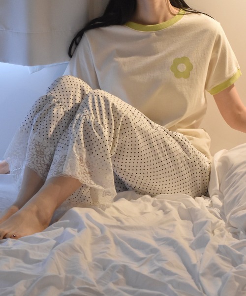 Alley by w closet(アリーバイダブルクローゼット)の「【Alley】フラワープリントリンガーTee(Tシャツ/カットソー・レディース・アイボリー/イエロー/グリーン/イエロー系その他/ブルー・FREE)」の20枚目の写真