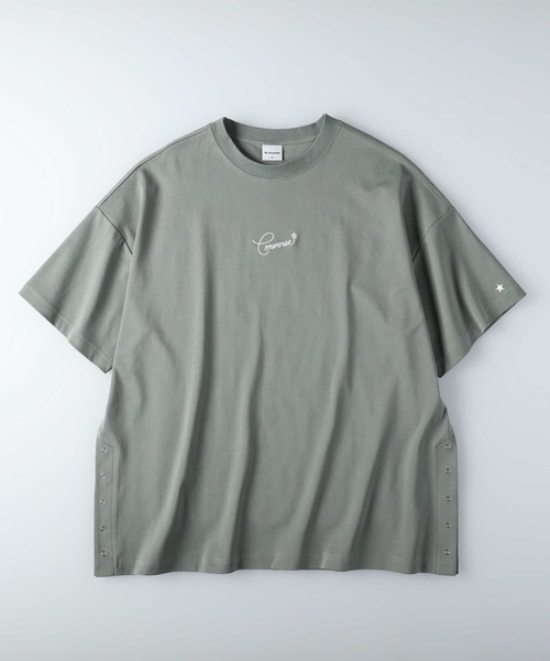 CONVERSE(コンバース)の「【CONVERSE】サイドスナップボタンTシャツ(Tシャツ/カットソー・レディース・ライトグレー/ライム/ダークグレー・L/M)」の7枚目の写真