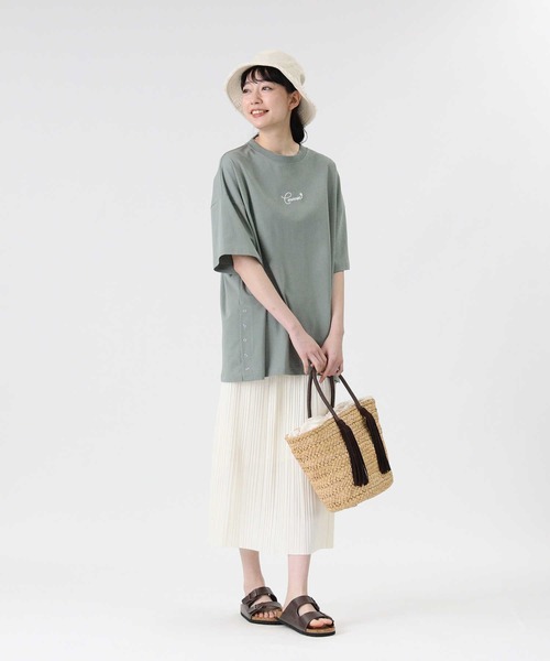 CONVERSE(コンバース)の「【CONVERSE】サイドスナップボタンTシャツ(Tシャツ/カットソー・レディース・ライトグレー/ライム/ダークグレー・L/M)」の17枚目の写真