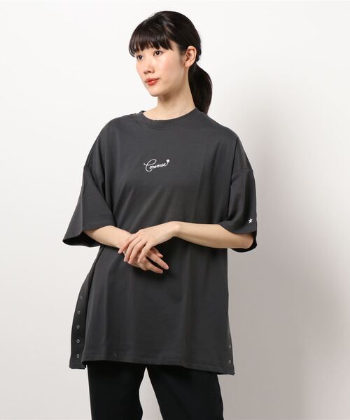 CONVERSE(コンバース)の「【CONVERSE】サイドスナップボタンTシャツ(Tシャツ/カットソー・レディース・ライトグレー/ライム/ダークグレー・L/M)」の19枚目の写真