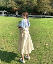 バックリボンキャミワンピース