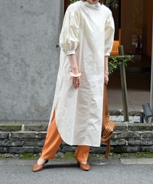 Marient | ギャザースリーブシャツOP/ロングワンピ(シャツワンピース)