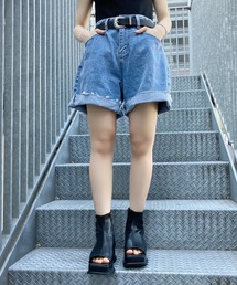 Figments | キュロットデニムショーパン(デニムパンツ)