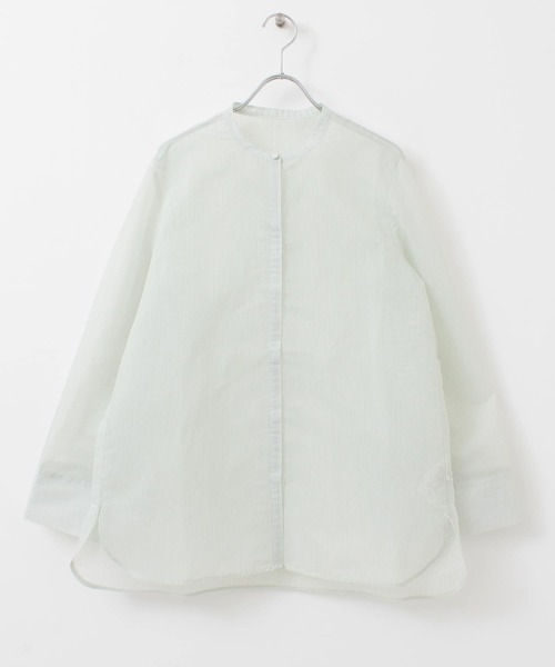 KBF(ケイビーエフ)の「ストライプシースルーシャツ(シャツ/ブラウス・レディース・オレンジ/ブルー/グリーン・ONE)」の16枚目の写真