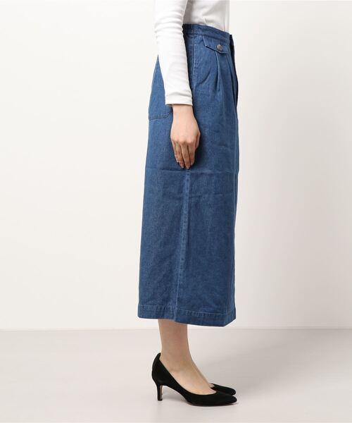 ehka sopo（エヘカソポ）の「デニムロングスカート（デニムスカート・レディース・ネイビー/ブルー・ﾌﾘ-）」の4枚目の写真